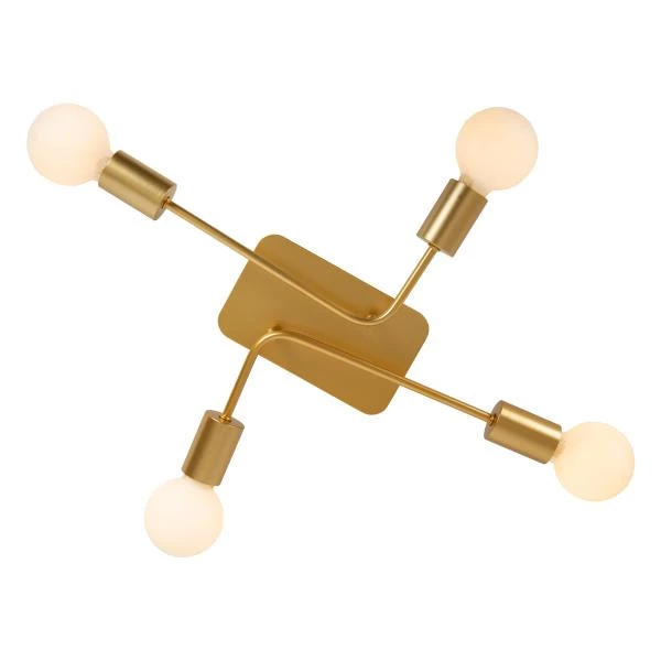 Lucide LESTER - Flush ceiling light - 4xE27 - Matt Gold / Brass - detail 4